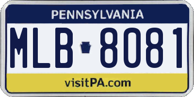 PA license plate MLB8081