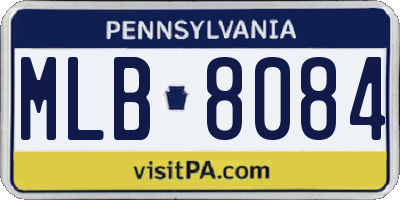 PA license plate MLB8084