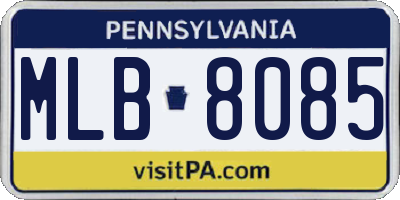 PA license plate MLB8085