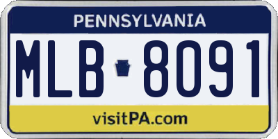 PA license plate MLB8091