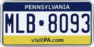 PA license plate MLB8093