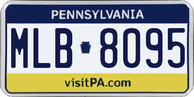 PA license plate MLB8095