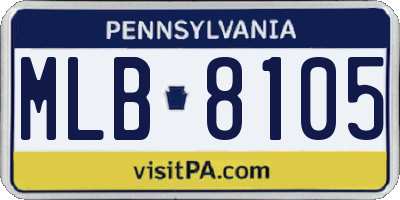 PA license plate MLB8105