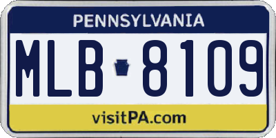 PA license plate MLB8109