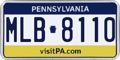 PA license plate MLB8110
