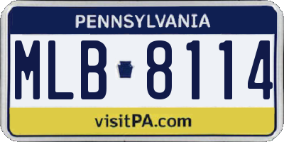 PA license plate MLB8114
