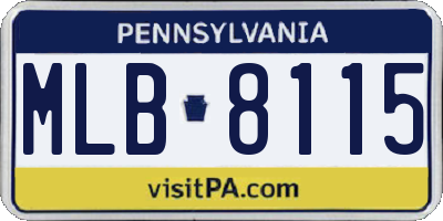 PA license plate MLB8115
