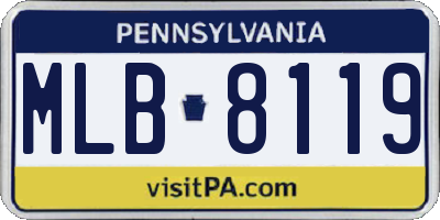 PA license plate MLB8119