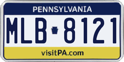 PA license plate MLB8121