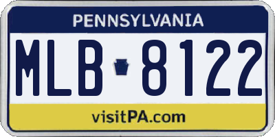 PA license plate MLB8122