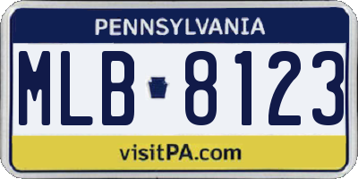 PA license plate MLB8123