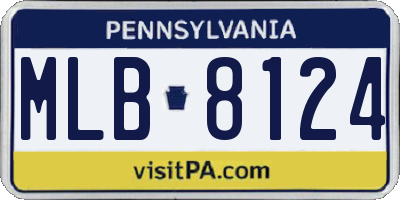PA license plate MLB8124