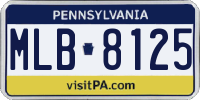 PA license plate MLB8125