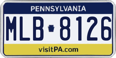 PA license plate MLB8126