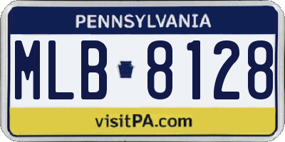 PA license plate MLB8128