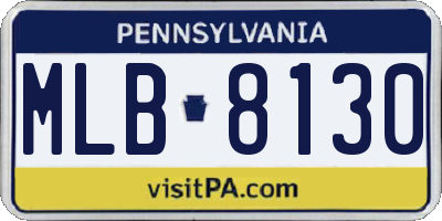 PA license plate MLB8130