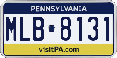 PA license plate MLB8131
