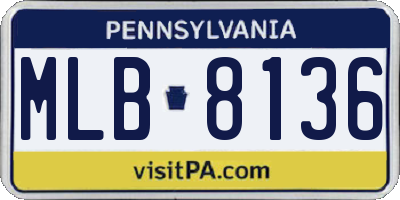 PA license plate MLB8136