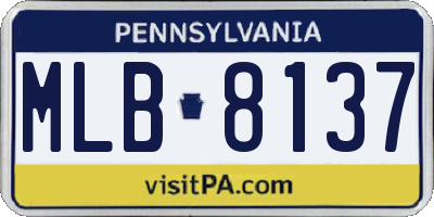 PA license plate MLB8137
