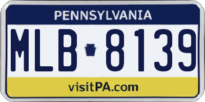 PA license plate MLB8139