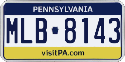 PA license plate MLB8143
