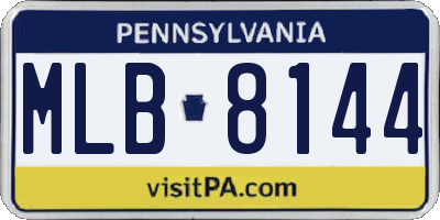 PA license plate MLB8144