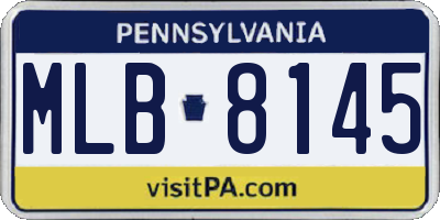 PA license plate MLB8145