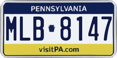 PA license plate MLB8147