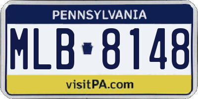 PA license plate MLB8148
