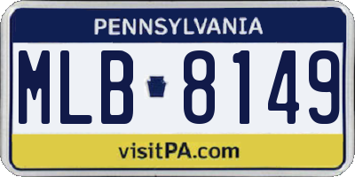 PA license plate MLB8149