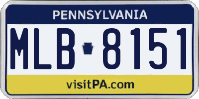 PA license plate MLB8151