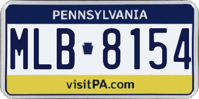 PA license plate MLB8154