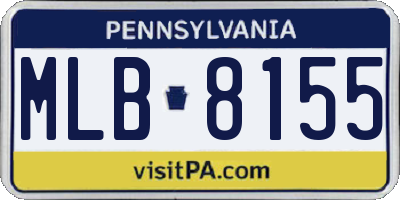 PA license plate MLB8155