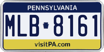 PA license plate MLB8161