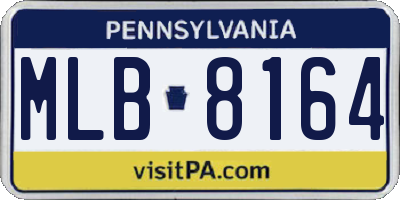 PA license plate MLB8164