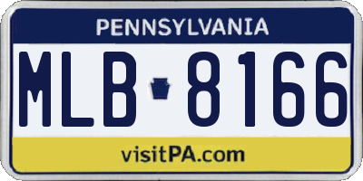 PA license plate MLB8166