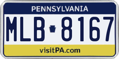 PA license plate MLB8167
