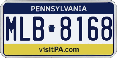 PA license plate MLB8168