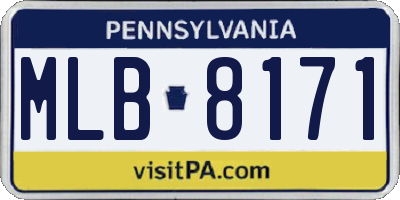 PA license plate MLB8171