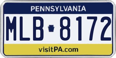 PA license plate MLB8172