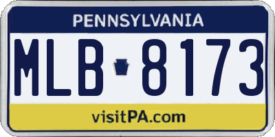 PA license plate MLB8173