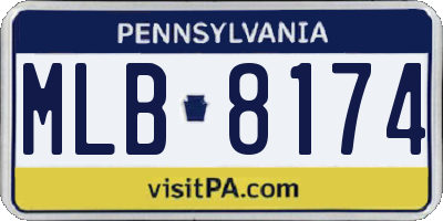 PA license plate MLB8174
