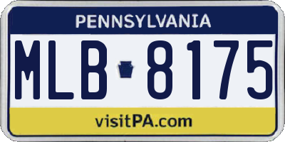 PA license plate MLB8175