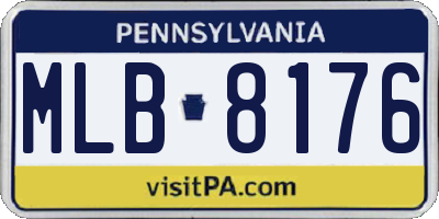 PA license plate MLB8176