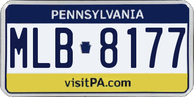 PA license plate MLB8177