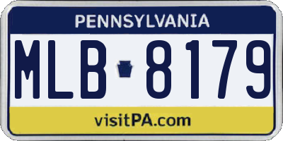 PA license plate MLB8179