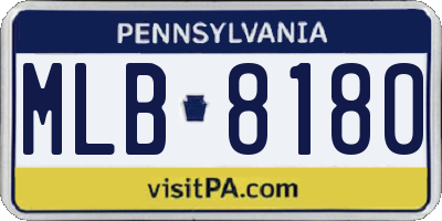PA license plate MLB8180