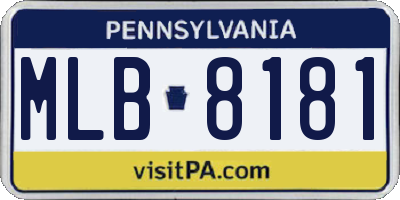 PA license plate MLB8181