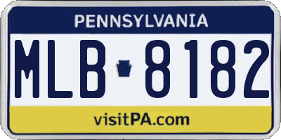 PA license plate MLB8182