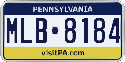 PA license plate MLB8184